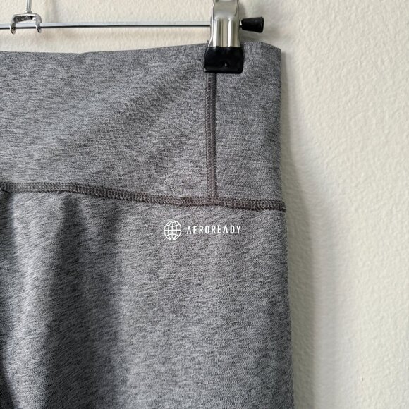 Adidas | NWT Optime Training Mid Waist Bike Shorts in Dark Grey Heather Size M - Picture 8 of 12